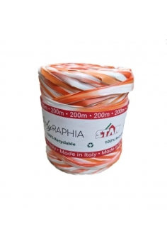 RAPHIA NARANJA + BLANCO...