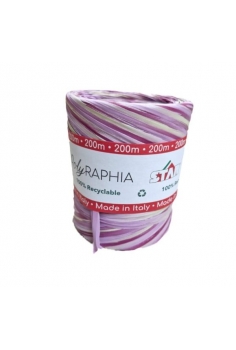 RAPHIA LILAS + BLANCO (15mm...