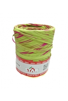 RAPHIA VERDE + FUCSIA (15mm...