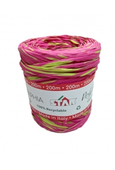 RAPHIA FUCSIA + VERDE (15mm...
